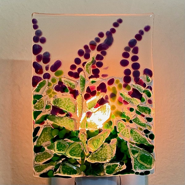 At Home DIY Fused Glass Fireweed Nightlight Kit - Recycled Glass