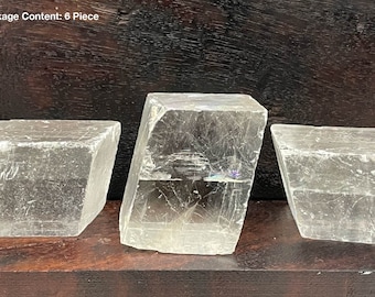 Optical Calcite | Set of 6 | 385 Grams | Natural Raw Stone