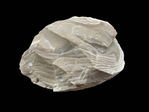 Esemplare di pietra grezza a strisce di cristallo di pietra focaia naturale  -  Italia