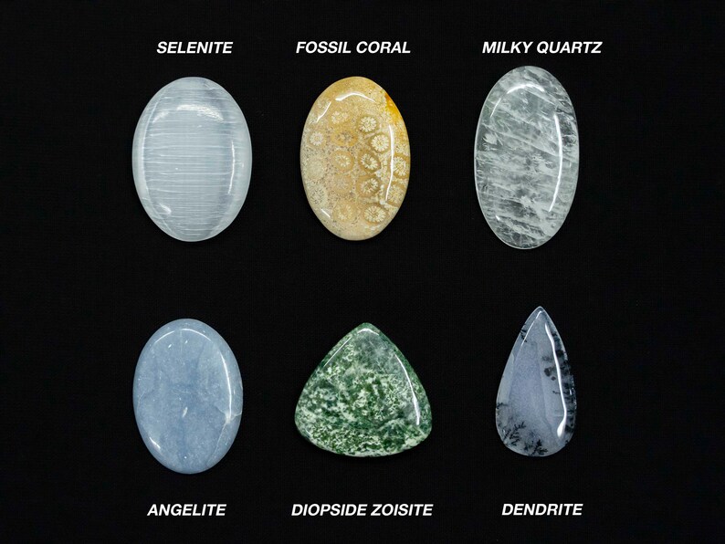 Natural Diopside Zoisite Milky Quartz Angelite Dendrite Selenite Fossil Coral