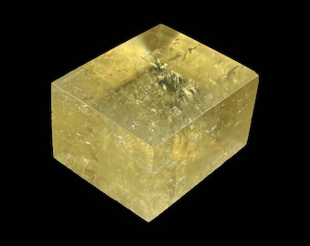 Yellow Polished Optical Calcite Crystal Rough Stone Natural Specimen (Size Upto 250 Gram)