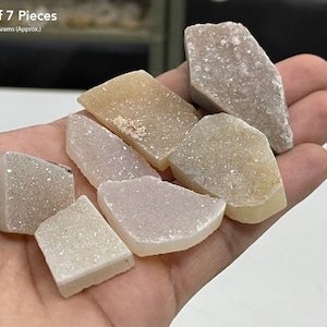 Brazilian Agate Drusy | Lot of 7 Pieces | Agate Drusy Lot | Natural Agate Druzy