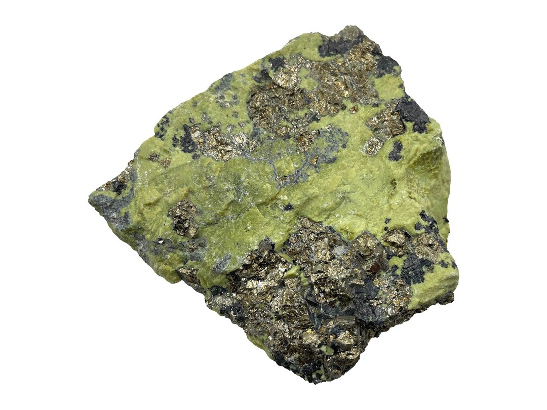 Natural Serpentine With Pyrite Crystal Rough Stone Raw Specimen Etsy