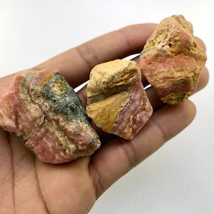 Natural Raw Rhodochrosite Crystal Rough Mineral Slice