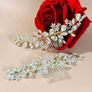 Flower Crystal Hair Comb, Crystal Flower Headpiece, Floral Wedding Hair Comb, Bridal Hair Wedding Headpiece, Crystal Bridal Hair Comb