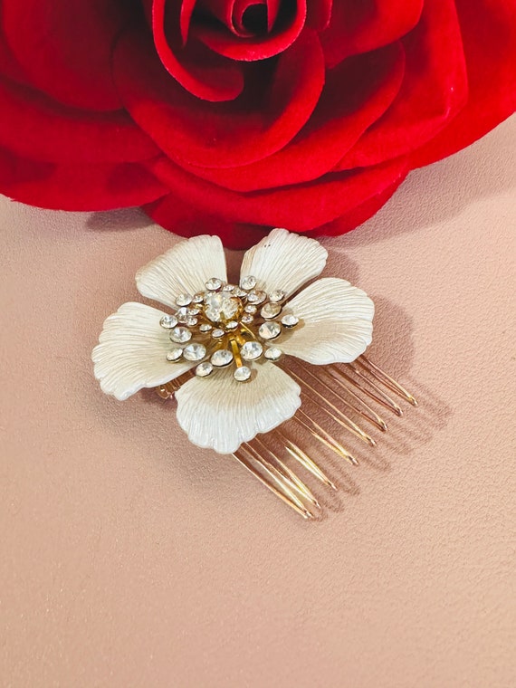Haarkämme Mit Rosenblüten – 2 Stück, Braut-Kopfschmuck Mit Kristall-Perlen