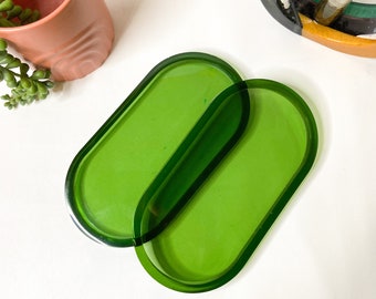 Decorative transparent tray • home decor • houseware • oval tray • resin • sheer