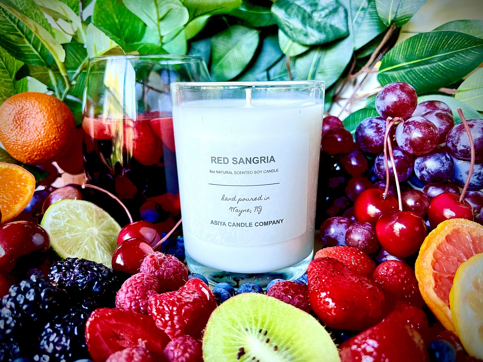 Red Sangria Candle 8oz Hand Poured natural Scented Soy Candle Etsy