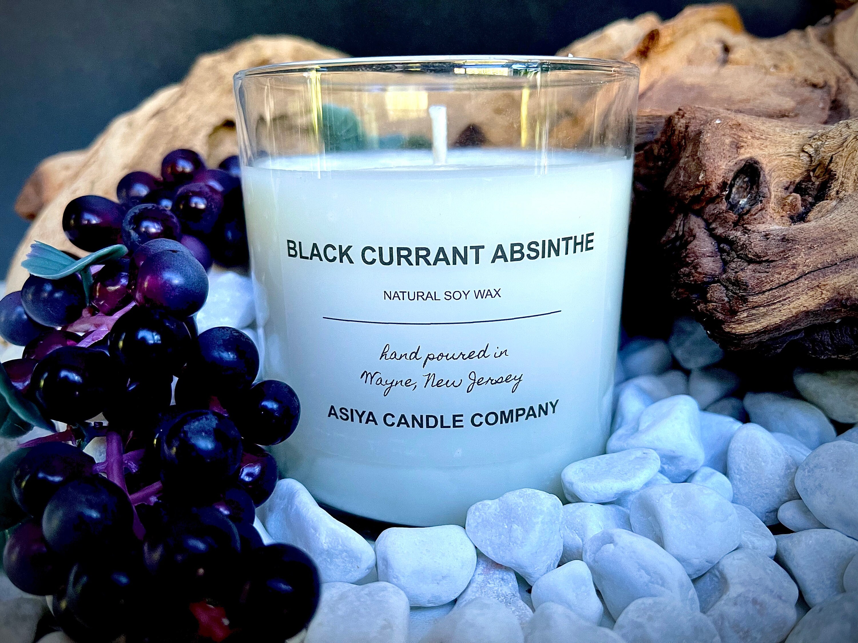 Soy Wax Candle Black Currant Absinthe Candle Glass Jar Etsy UK