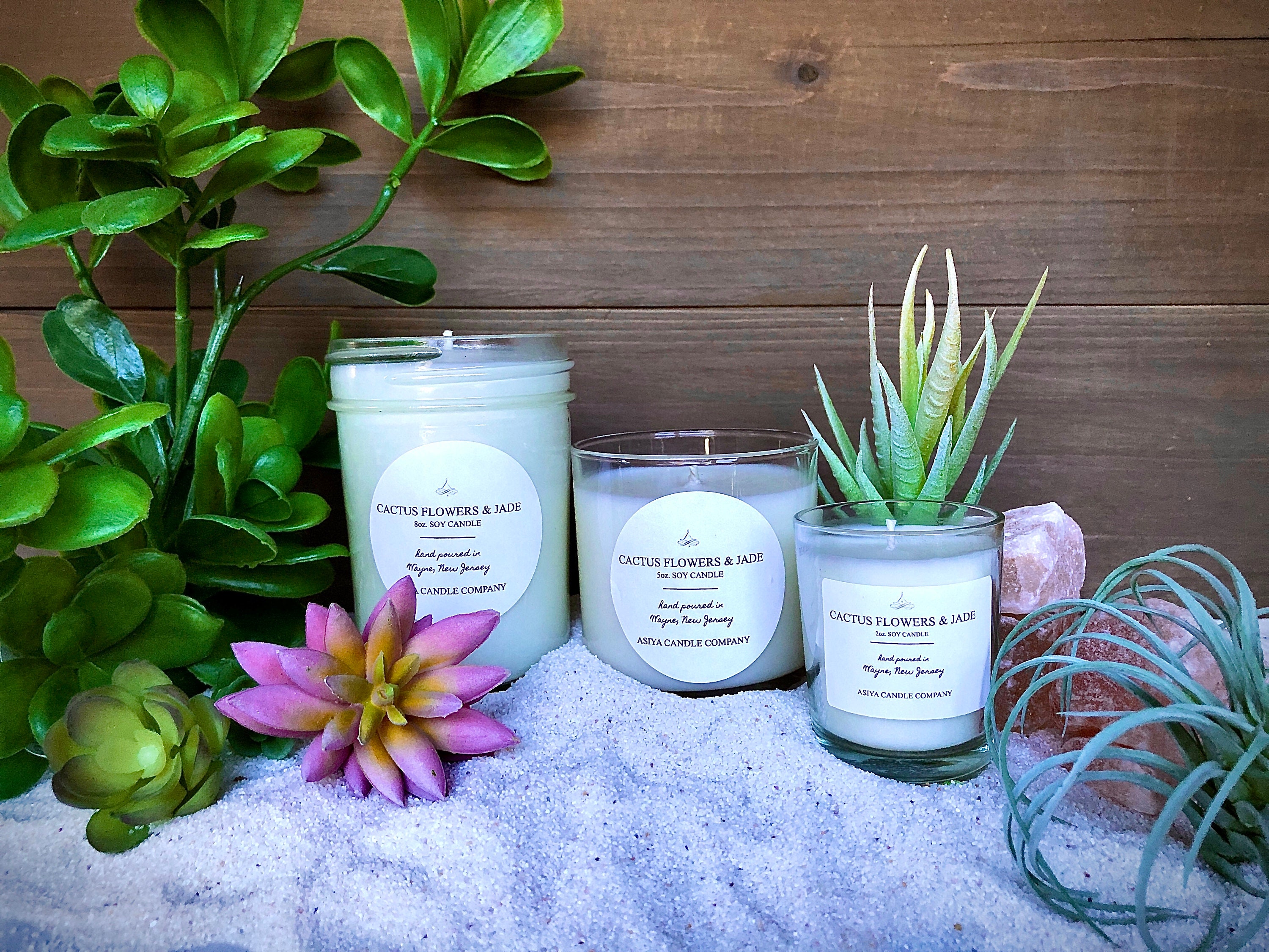 Cactus Flower & Jade Candle 8oz 5oz Hand Poured Soy Candles Etsy