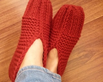 Handmade Warm Cozy Knitted Slippers