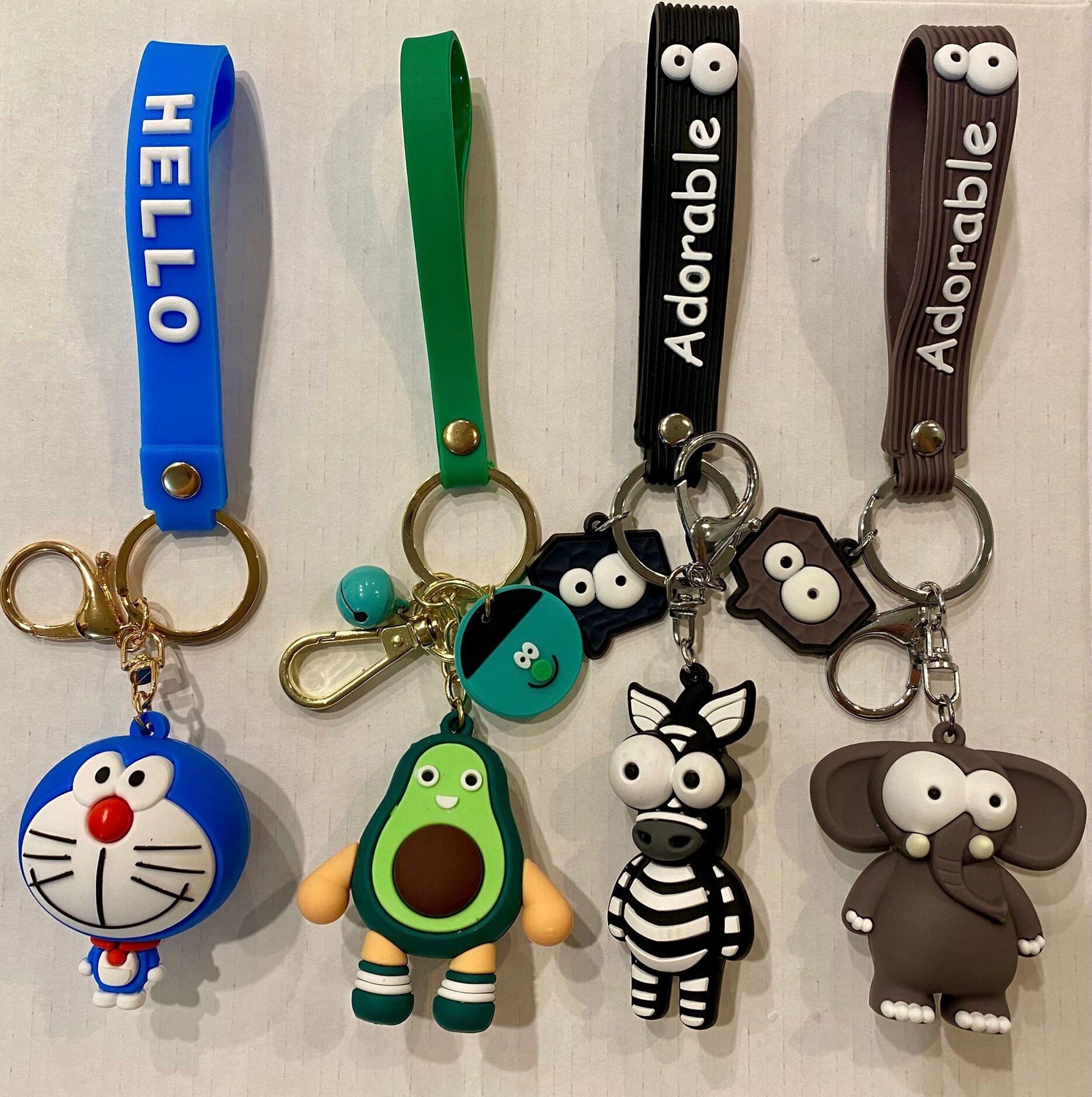 100PCS PVC key rings cute anime figure key chain creative Cartoon