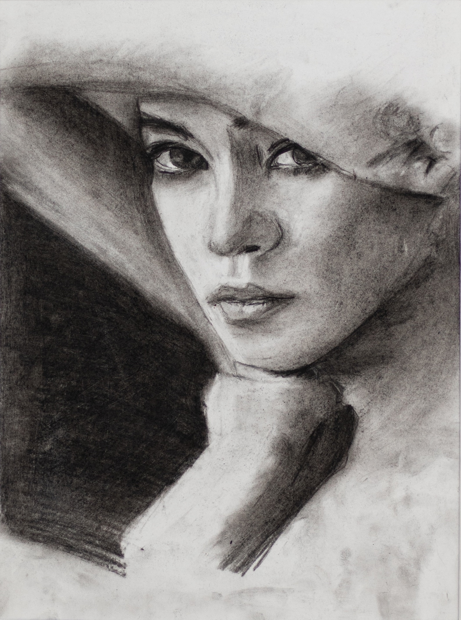 Original SchwarzWeiß Kunst Kohle Zeichnung Kunst Portrait Etsy