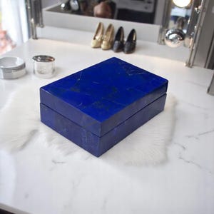 6&quot;x4&quot;x3&quot; High-Quality Beautiful Lapis Lazuli Handmade Jewelry Box Elegant Storage Box for Her Wedding & Birthday Gift