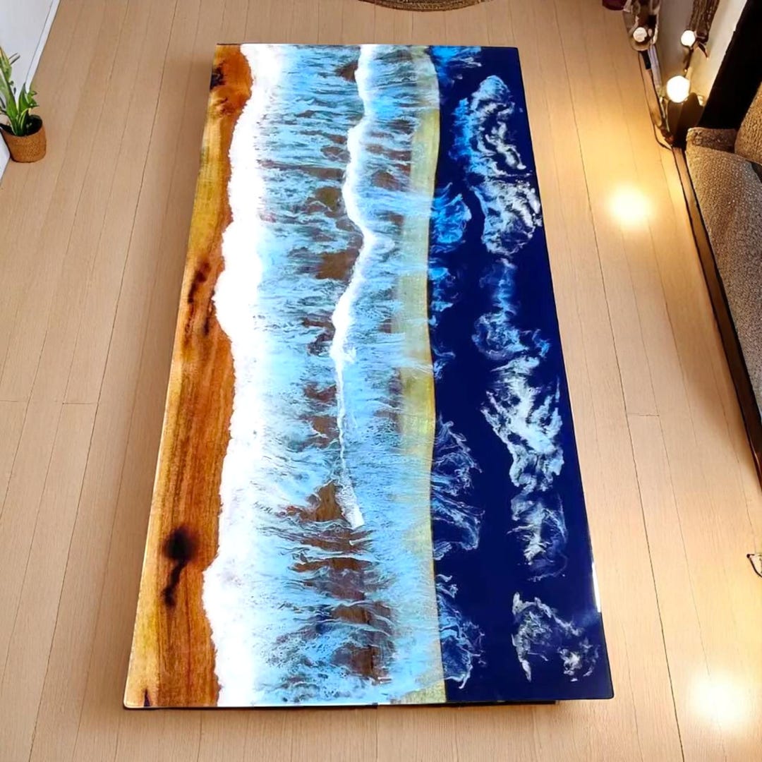 Handmade Ocean Wave Epoxy Resin Dining Table Modern Art Decor - Etsy