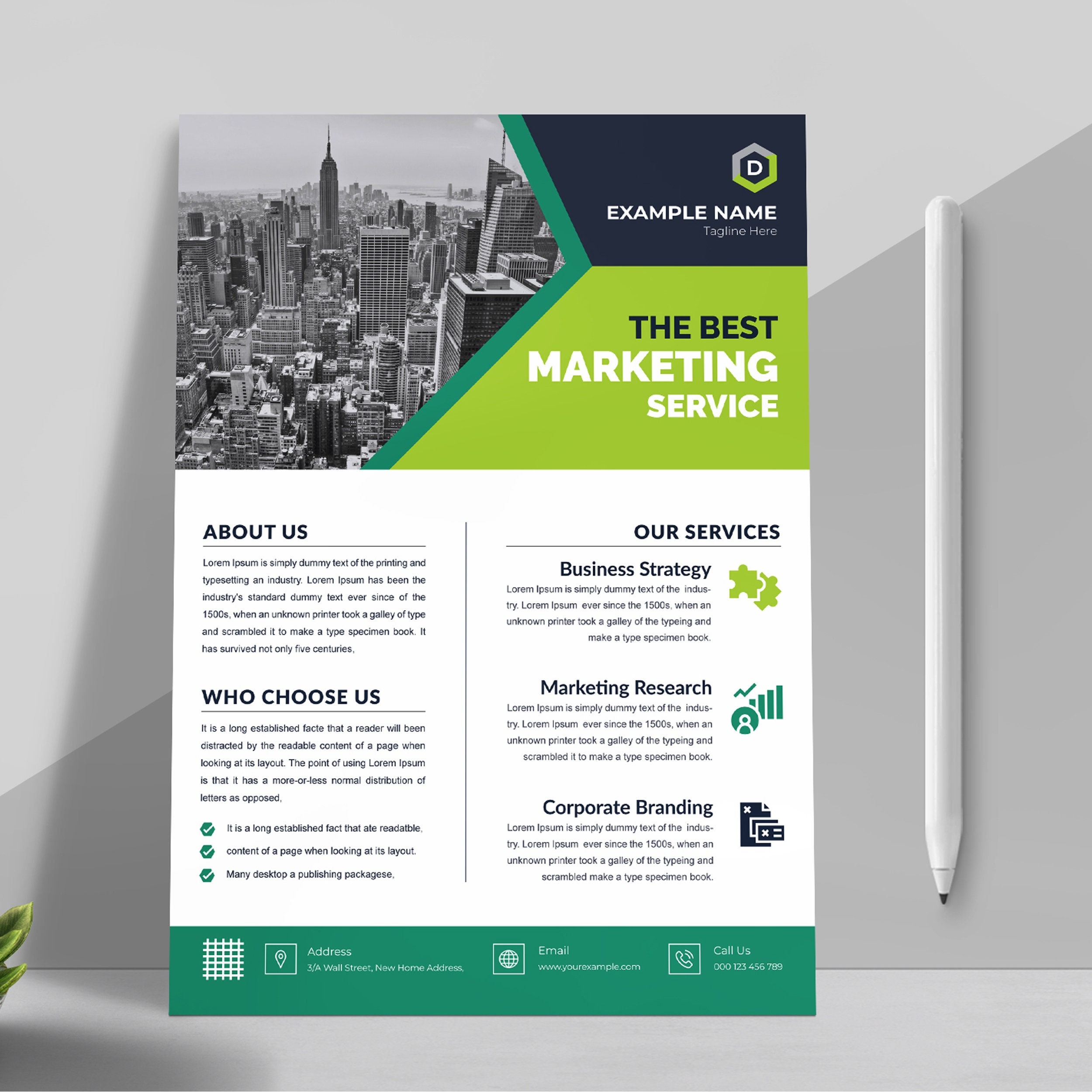 Marketing Flyer Template Design - Etsy