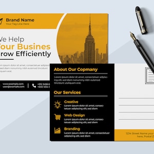 Grundbesitz Postkarten und Poster Layouts | Business Postkarten Layout Sofort Download & Canva Bearbeitbar