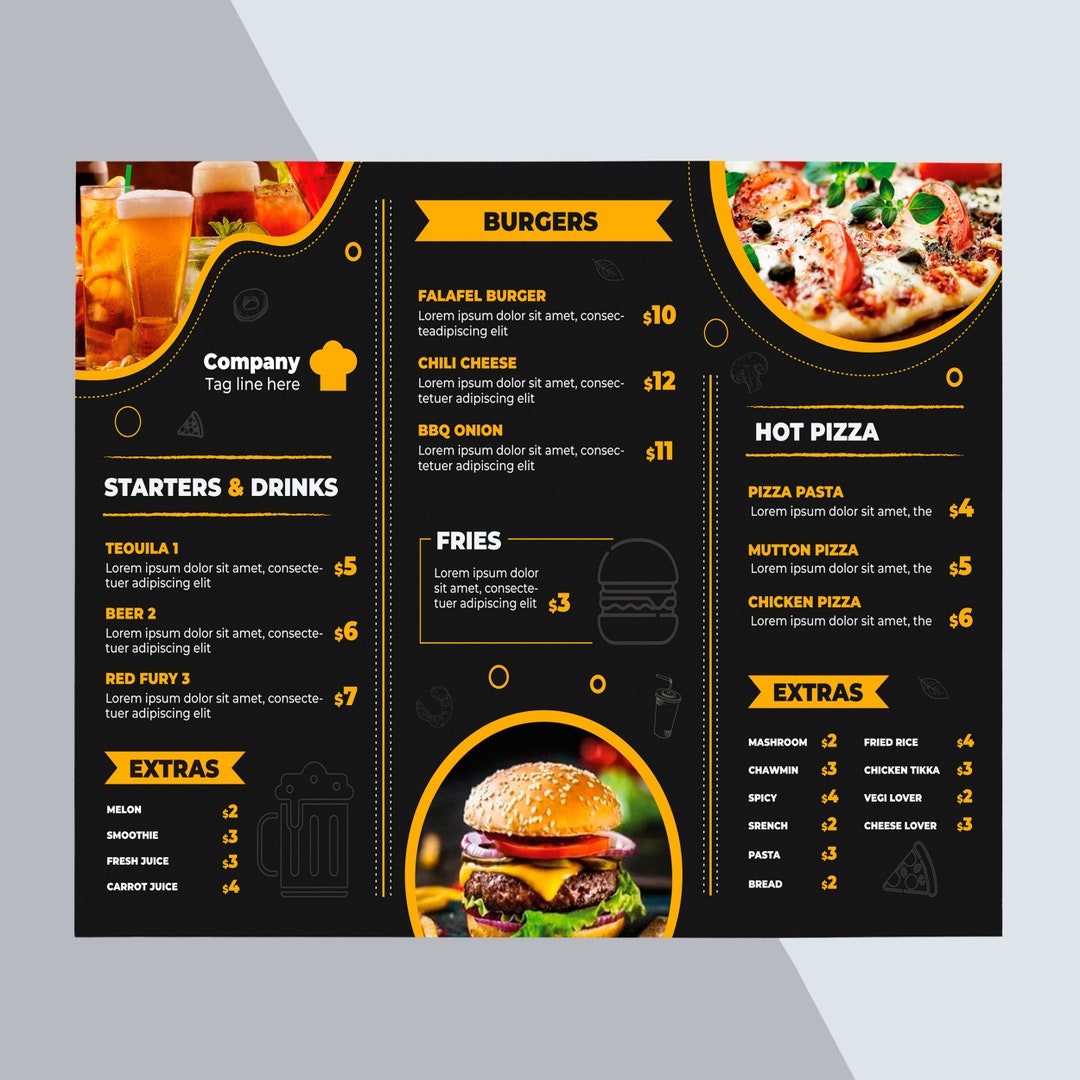 Food Menu Design Food Order Etsy Canada