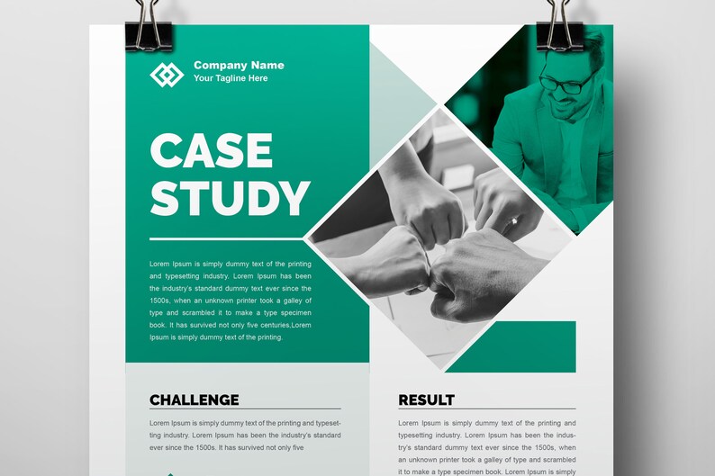 Case Study Layout | 2 Page Photoshop, Illustrator & Indesign Template ...