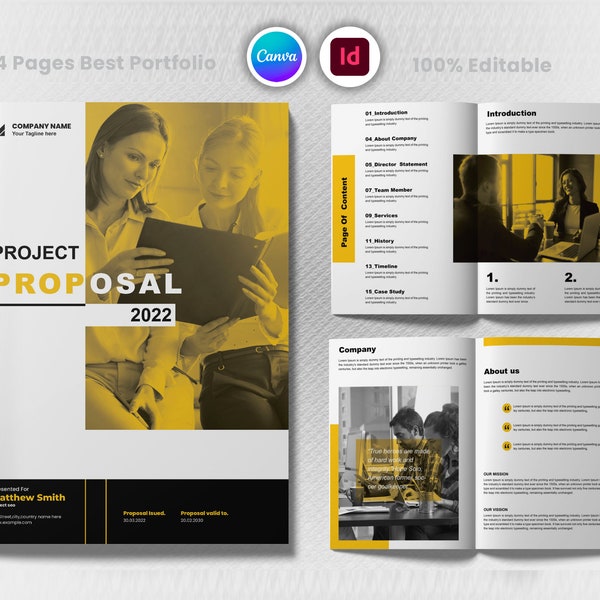 Corporate Business Projektvorlage Layout | INDESIGN & CANVA VORLAGE