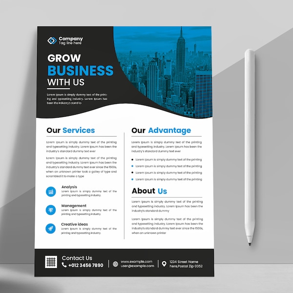 Corporate Business Flyer Template Design | 2022 New Flyer Template Instant Download