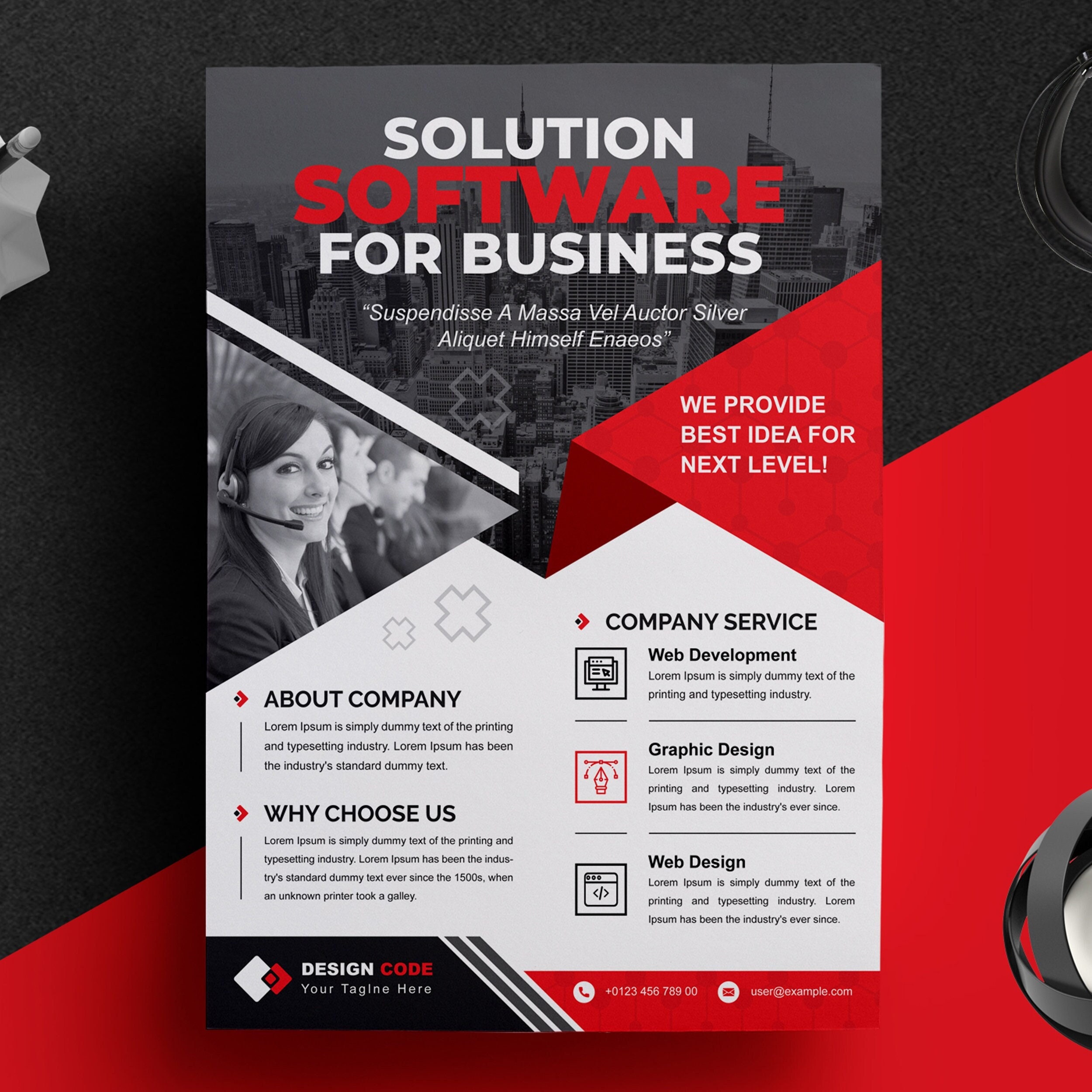 Corporate Flyer Software Company Flyer Template - Etsy