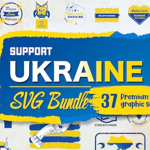 Ukraine SVG Craft Design Bundle | Peace Love svg | Ständer mit Ukraine svg | Ukrain Cut Dateien | 37 Premium Grafik Sets