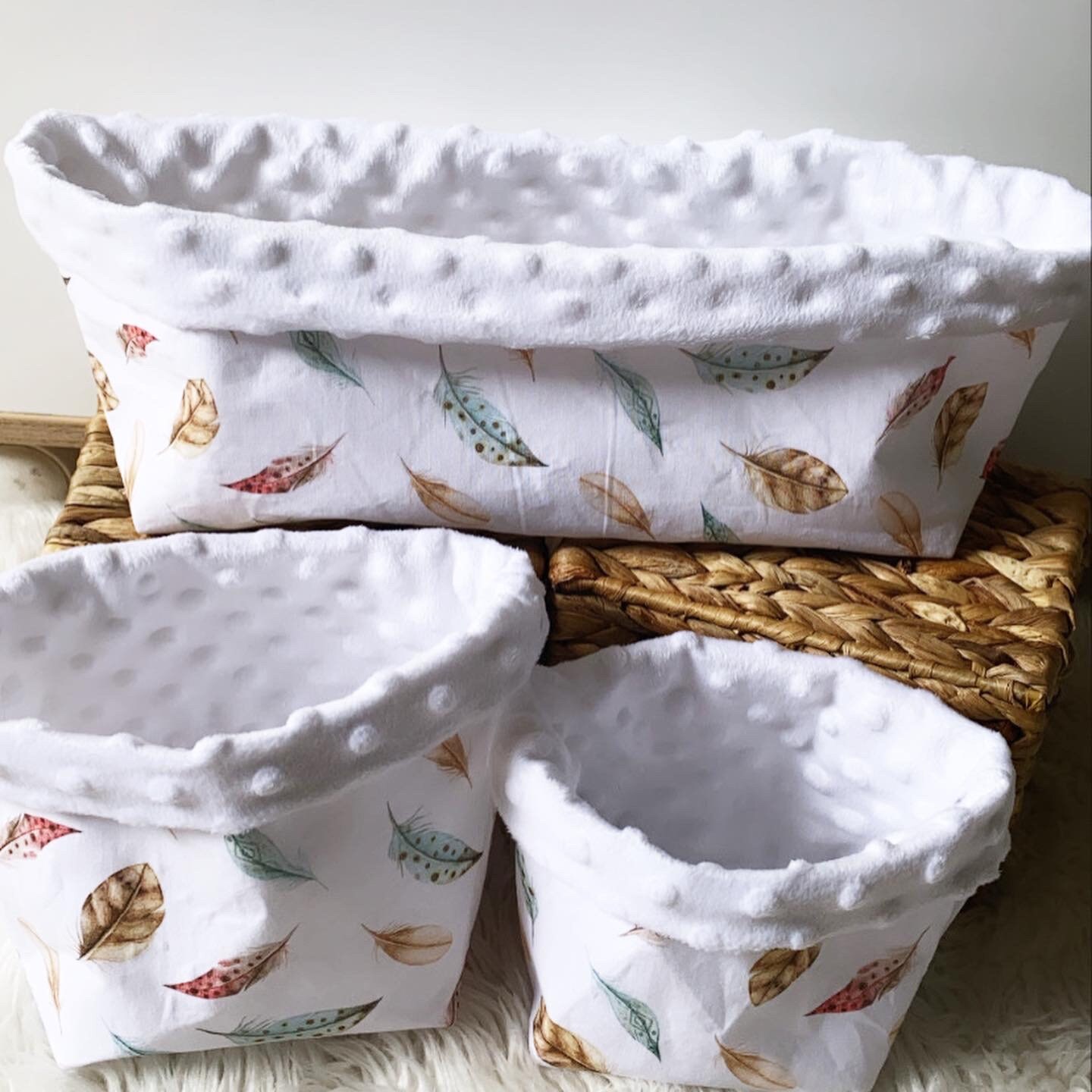 Trio de Panière Plume Minky