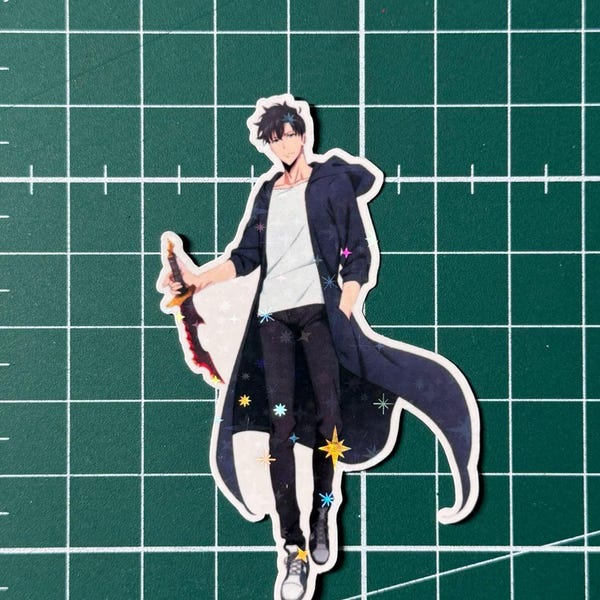 Gezongen Jin-Woo | Sticker solo waterpas stellen