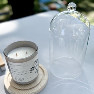 Glass Cloche with wooden base, Glass Dome