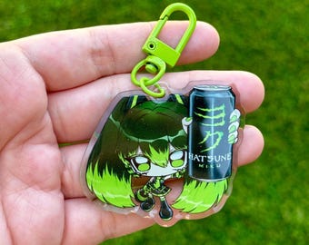 Monster Miku Acrylic Glitter Epoxy Charm [2 sizes!] || Cute Kawaii Anime Core y2k Chibi Miku Vocaloid Girl Menhera Phone Keychain