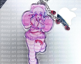 Super Sonico x Gloomy Bear Acryl Schlüsselbund | Anime y2k vkei moe Anhänger Doxxy