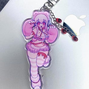 Llavero acrílico de Super Sonico x Gloomy Bear / Charm de anime y2k vkei moe