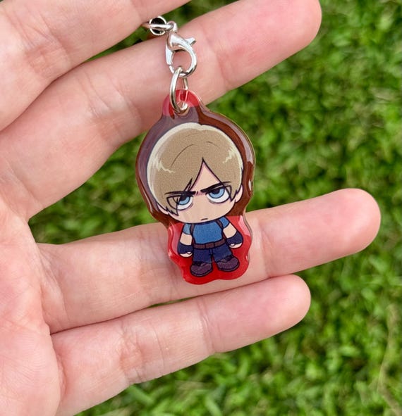 Leon Kennedy Chibi Acrylic Epoxy Charm || Resident Evil 4 RE4R RE4