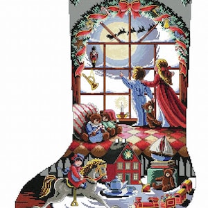 PDF pattern for Christmas baby stocking Personalized Holiday stocking Family stocking DIY home decor Cross Stitch pattern Instant download