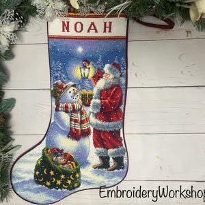 Calza della Befana personalizzata Calza della Befana con Babbo Natale ricamato Calza della Befana per bambini Idea regalo personalizzata Cimelio di Natale