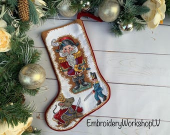Personalisierter Weihnachtsstrumpf Kreuzstich Strumpf Familienstrumpf Kinder Weihnachtsgeschenk Handgemachter Mantel Vintage Strumpf