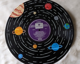 Space Handbemalte Schallplatte