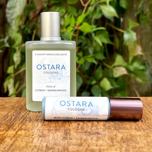 Ostara Cologne All-Natural Scottish Scent — Hand-Crafted Unisex Perfume Spray Roller Roll-On Citrus Sandalwood Gift Scotland Highlands