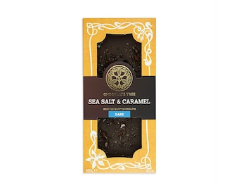 Sea Salt & Caramel Dark Chocolate Bar — Organic, Fair Trade Chocolate Hand-Made in Scotland