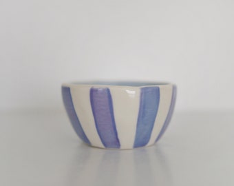 Handmade by Cara Small Stripe Bowl / handmade / handpaint / handbuilt ceramic / ceramic bowl