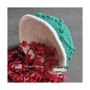 Crochet Christmas Basket Pattern: Puff-Stitch Design (PDF Pattern)