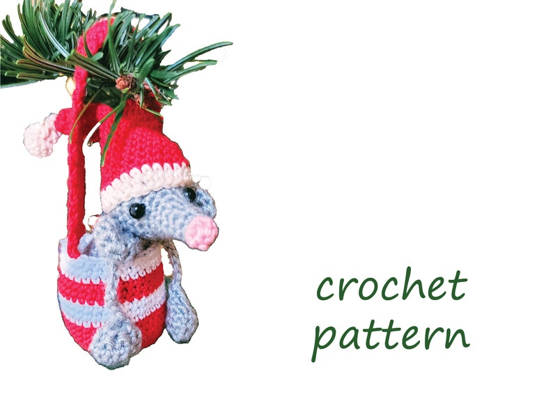 Crochet pattern Christmas rat Bild 3