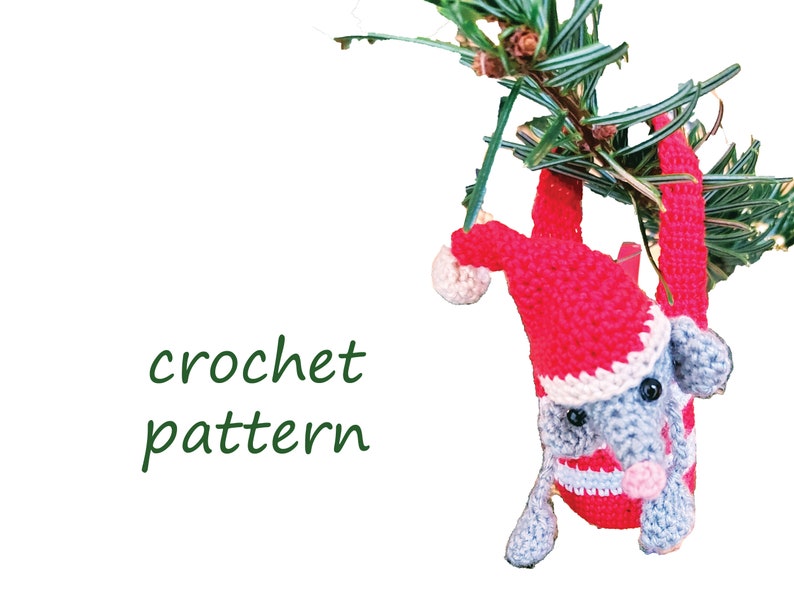 Crochet pattern Christmas rat image 7