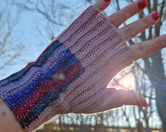 Color-block wristwarmers - crochet pattern - cute and adaptable