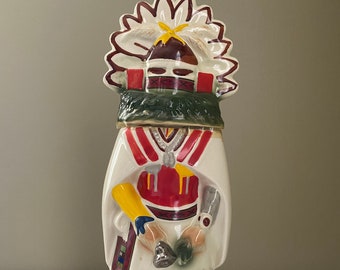 VERY RARE-1971 “Hopi Kachina Indian” Ezra Brooks   Decanter