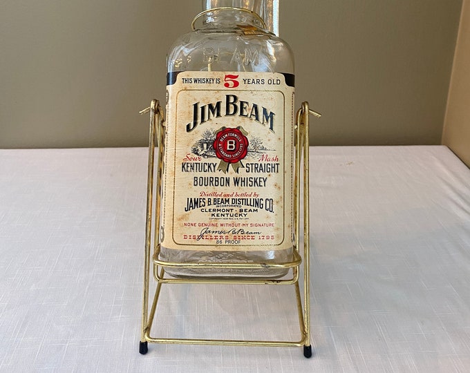 Rarevintage Jim Beam 1 Gallon Tilt Stand With Bottle Etsy