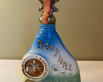 Vintage-1972 "Dodge City, Kansas" Boot Hill Centennial Jim Beam   Decanter