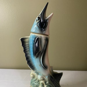 Vintage-1957 &quot;Sailfish&quot; Jim Beam Fishing Bar Deep Sea Fishing Decanter