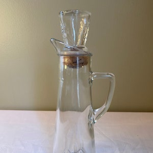 SÄLLSYNT - Owens-Illinois Glass Company präglad dubbel vapensköld Eagle glas tom karaff från 1960-talet